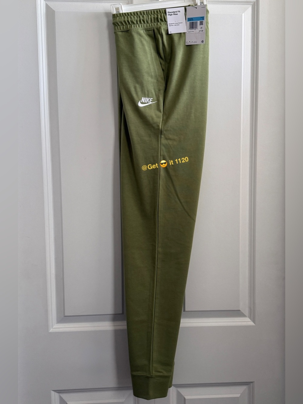Nike Sportswear Women's High-Waisted Jersey Joggers DJ8499-334 Alligator Size M